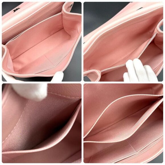 Authentic Louis Vuitton Soft Calfskin Lockme Top Handle Rose Ballerine Pink Bag - Picture 11 of 13